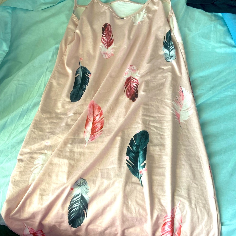 Pink feather dress